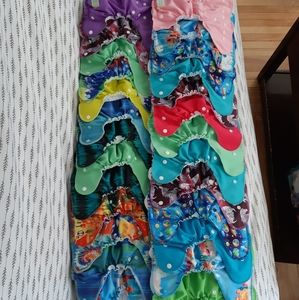 Lot 26 Easy Peasies newborn pocket cloth diapers